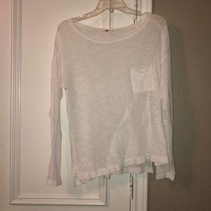 Transparent white heather long sleeve top